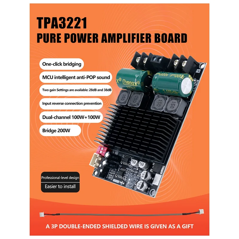 ABAC-Bridged Mono Subwoofer Speaker Pure Rear Stage ZK-2001 TPA3221 100WX2 Dual Channel Digital Amplifier Board 200W AMP
ABAC-Bridged Mono Subwoofer Speaker Pure Rear Stage ZK-2001 TPA3221 100WX2 Dual Channel Digital Amplifier Board 200W AMP