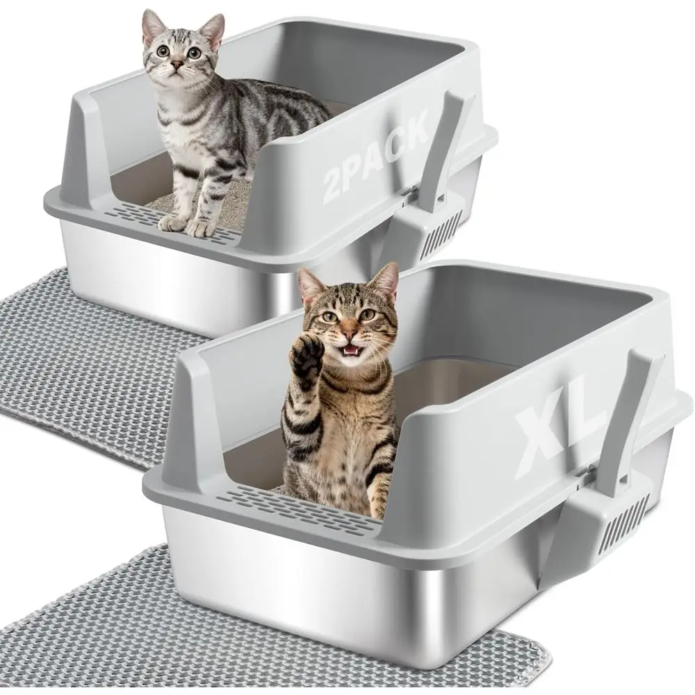 Large XL Metal Litter Box with High Sides and Lid, Ideal for Big Cats, Odorless, Anti-Leak, Easy Clean, Non-Stick, Includes Scoo
Large XL Metal Litter Box with High Sides and Lid, Ideal for Big Cats, Odorless, Anti-Leak, Easy Clean, Non-Stick, Includes Scoo