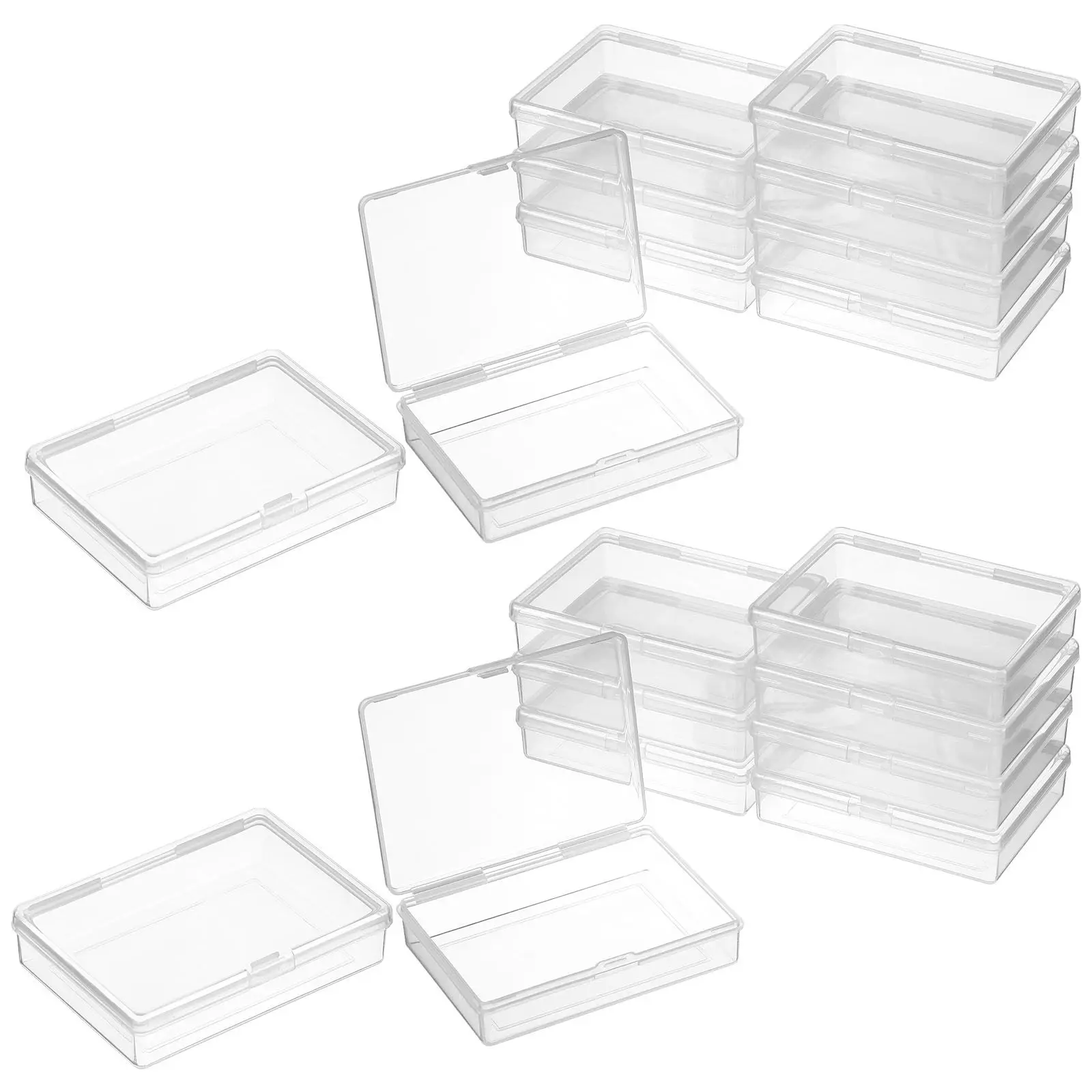 20Pcs Clear Mini Plastic Storage Boxes Small Organizer with Hinged Lid for Jewelry Beads Cards Desktop Travel Accessories
20Pcs Clear Mini Plastic Storage Boxes Small Organizer with Hinged Lid for Jewelry Beads Cards Desktop Travel Accessories