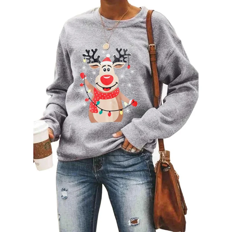 Women's Christmas sweatshirtwarm vacation topprinted long sleeved pullover with pattern
Women's Christmas sweatshirtwarm vacation topprinted long sleeved pullover with pattern
