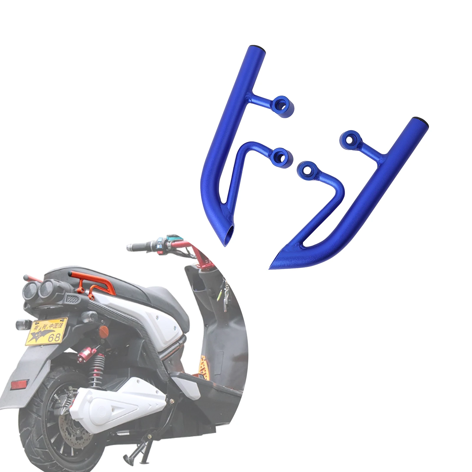 A pair of motorcycle iron blue rear armrests with Yamaha Zuma 2008-2010 1TH Generation
A pair of motorcycle iron blue rear armrests with Yamaha Zuma 2008-2010 1TH Generation