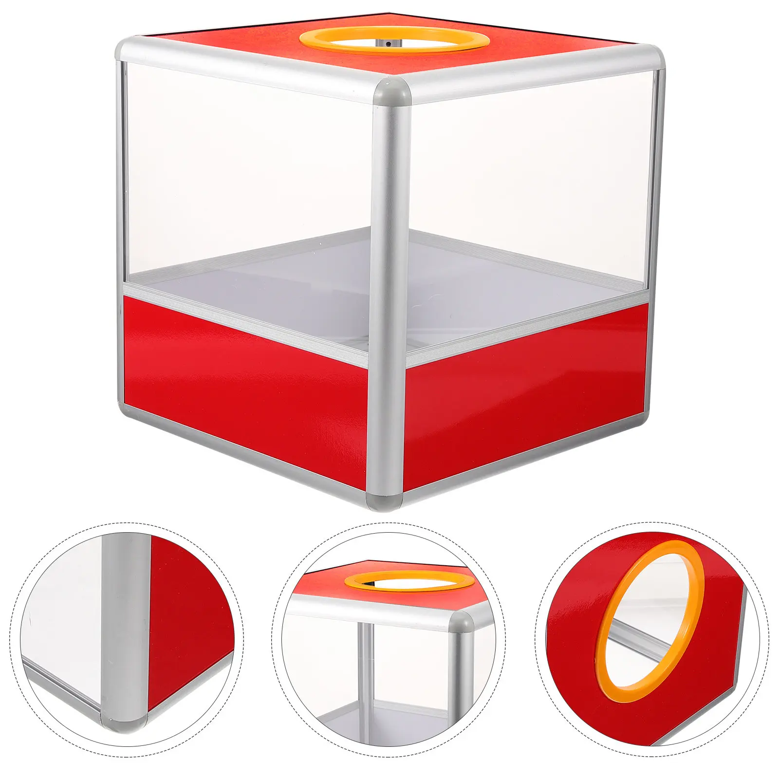 Premium Red Metal Acrylic Raffle Box for Annual Meeting Party Lottery Voting Ballot Donation Suggestion Storage Transparent
Premium Red Metal Acrylic Raffle Box for Annual Meeting Party Lottery Voting Ballot Donation Suggestion Storage Transparent