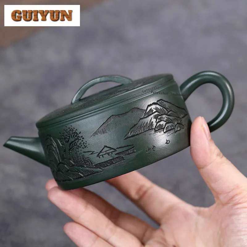 180ml Boutique Yixing Purple Clay Teapots Handmade Large Caliber Pot Raw Ore Green Mud Kettle Chinese Zisha Tea Set Collection
180ml Boutique Yixing Purple Clay Teapots Handmade Large Caliber Pot Raw Ore Green Mud Kettle Chinese Zisha Tea Set Collection
