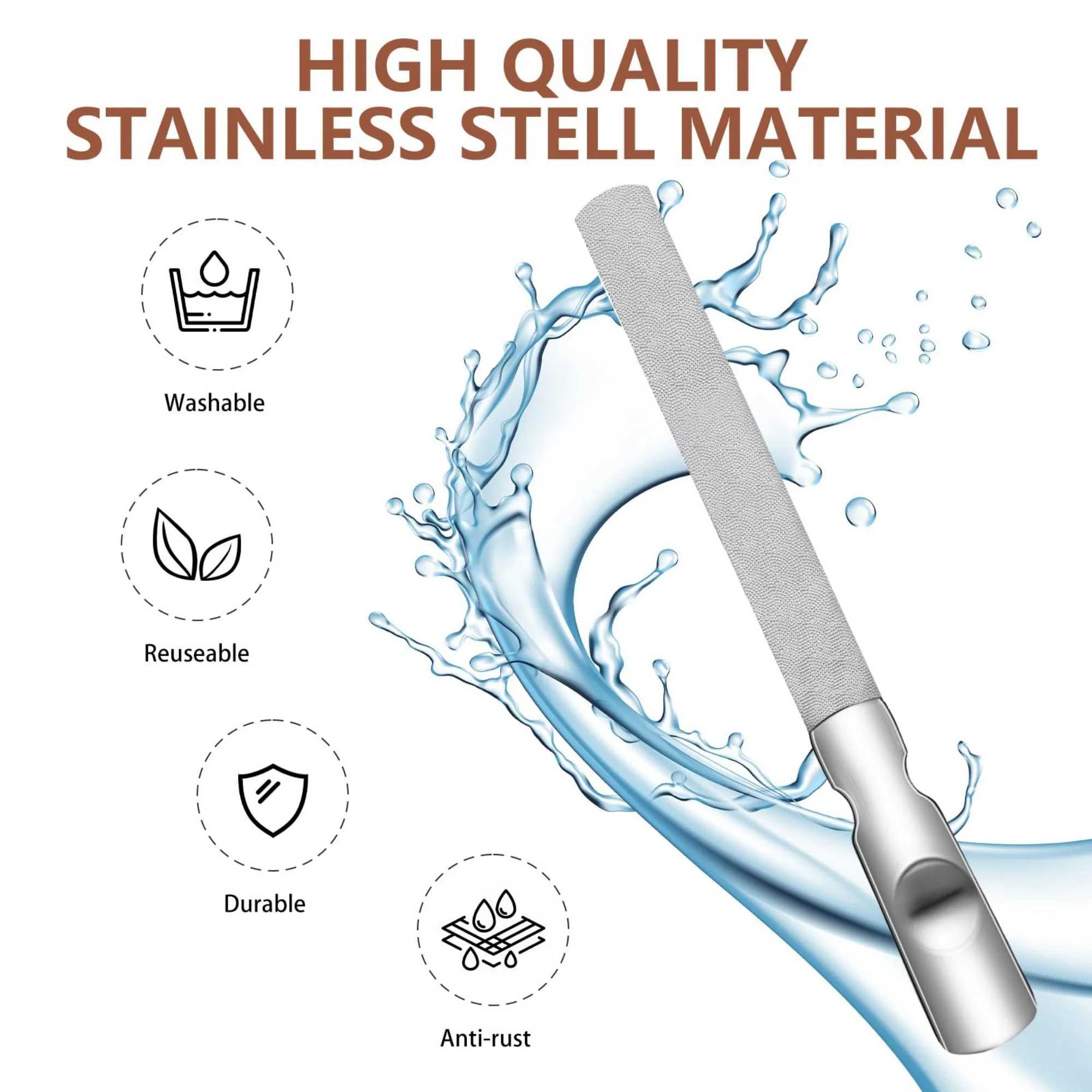 Reusable Stainless Nail File, Durable Nail File for Men & Women, Home Essential, Great Gift for Parents and Family Manicure Care
Reusable Stainless Nail File, Durable Nail File for Men & Women, Home Essential, Great Gift for Parents and Family Manicure Care