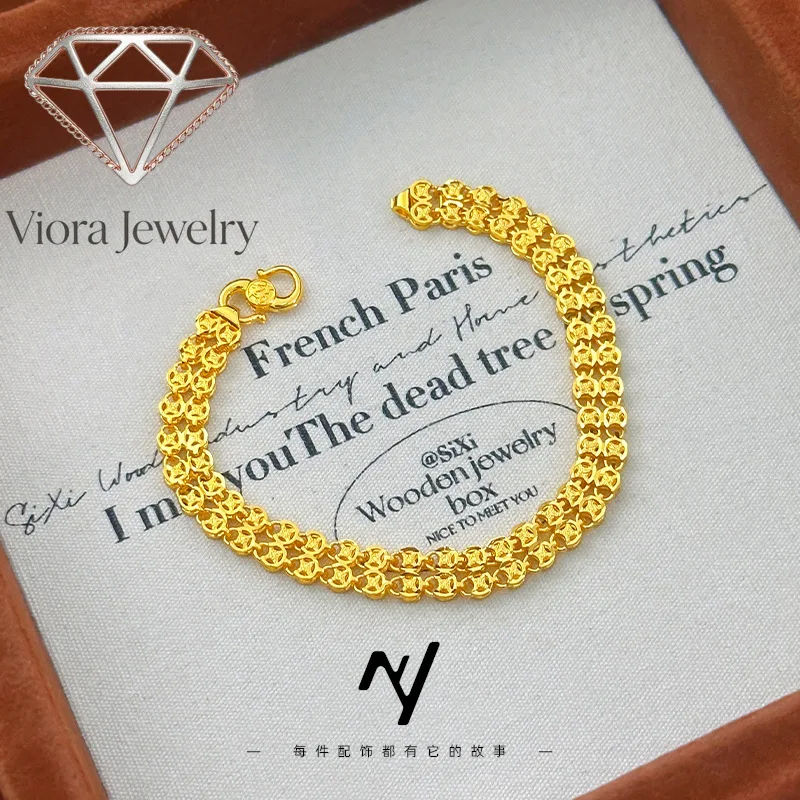 Viora Jewelry 9999 light luxury temperament blessing buckle bracelet new style money love leaf 24K real gold women's bracelet g
Viora Jewelry 9999 light luxury temperament blessing buckle bracelet new style money love leaf 24K real gold women's bracelet g