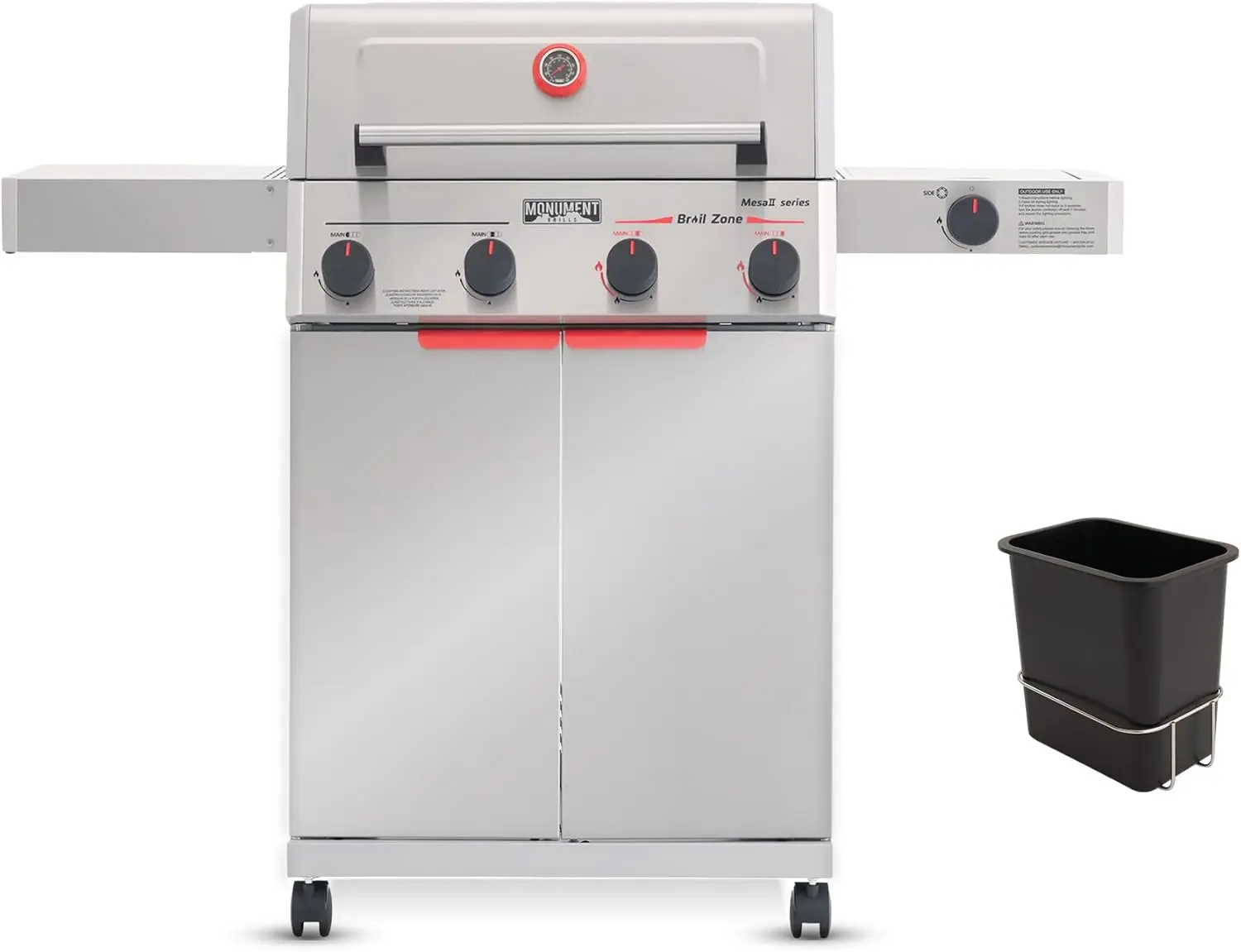 Outdoor Propane Gas Grill, 49,000 BTU, 5-Burner (4 Main + 1 Side), 525 sq.in Stainless Steel Cooking Area, with Broil Zone, Side Burner, Foldable Shelf, 30-Min Assembly, Includes Trash Can & Rack
Outdoor Propane Gas Grill, 49,000 BTU, 5-Burner (4 Main + 1 Side), 525 sq.in Stainless Steel Cooking Area, with Broil Zone, Side Burner, Foldable Shelf, 30-Min Assembly, Includes Trash Can & Rack