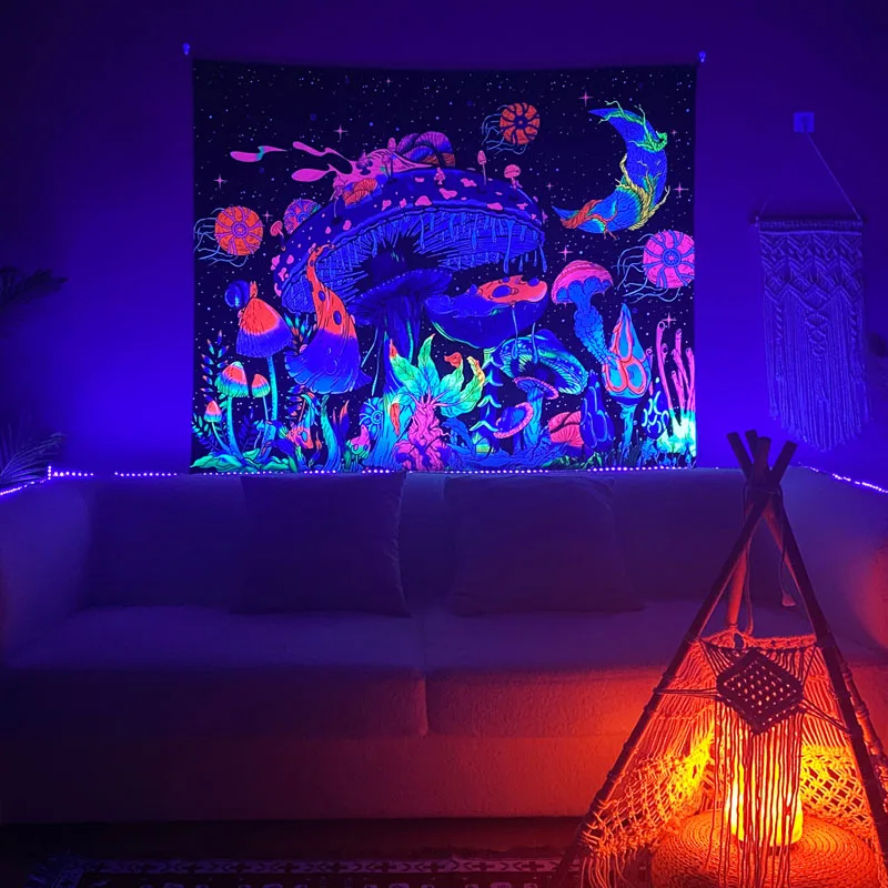 Blacklight Tapestry Psychedelic Fluorescent UV Reactive Tapestry Dark Glow Wall Hanging Micro Fiber Burner Fervent Passion
Blacklight Tapestry Psychedelic Fluorescent UV Reactive Tapestry Dark Glow Wall Hanging Micro Fiber Burner Fervent Passion