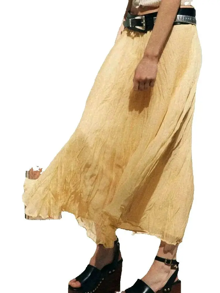 2025 Spring Summer Women's Casual Vintage Long Folds Skirts Streetwear Office Lady Elegant High Waist A-line Midi Skirt Clothing
2025 Spring Summer Women's Casual Vintage Long Folds Skirts Streetwear Office Lady Elegant High Waist A-line Midi Skirt Clothing
