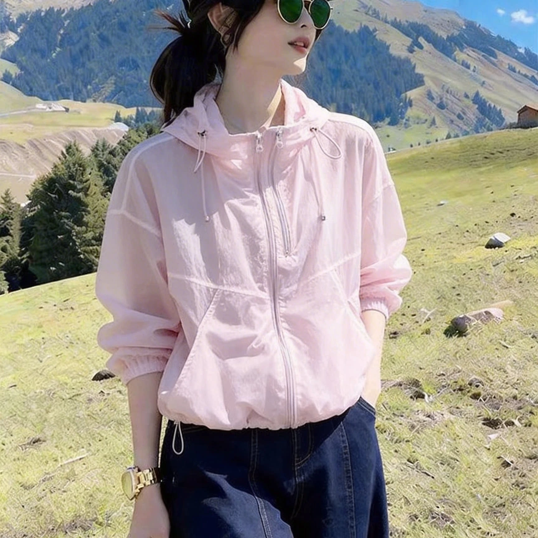 Ultra-Thin Loose Sun Protection Jacket Small Size Women's Outdoor Coat with Double Zipper Casual Breeze Style Long Sleeve
Ultra-Thin Loose Sun Protection Jacket Small Size Women's Outdoor Coat with Double Zipper Casual Breeze Style Long Sleeve