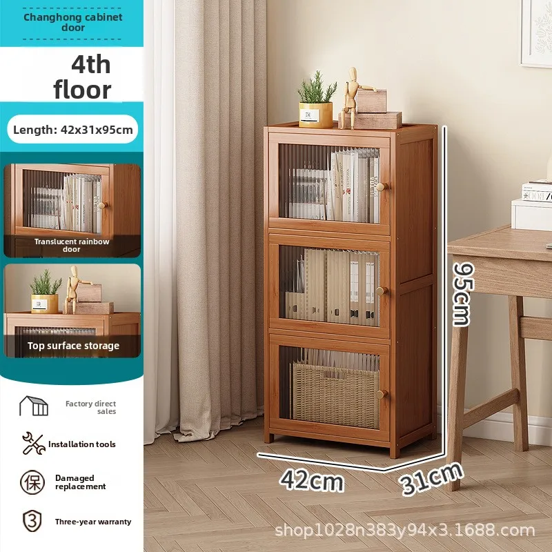 Firm Bookcase living room study against the wall with door dust locker household bamboo multi-layer floor bookshelf
Firm Bookcase living room study against the wall with door dust locker household bamboo multi-layer floor bookshelf