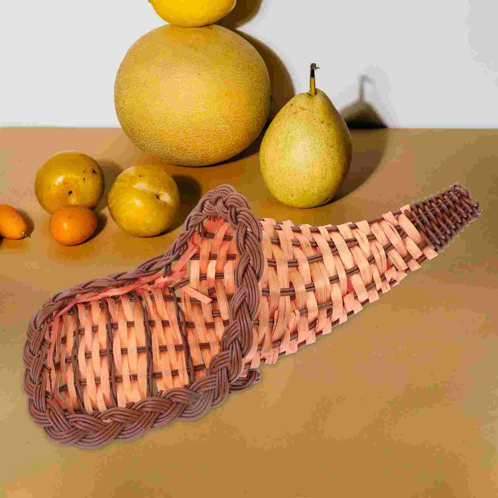 Bamboo Horn Storage Household Woven Fruits Basket Tabletop Bread Food Hand Baskets Creative
Bamboo Horn Storage Household Woven Fruits Basket Tabletop Bread Food Hand Baskets Creative