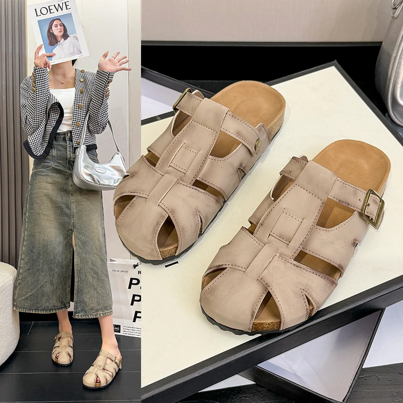 Large Thick Bottom Baotou Slippers for Women, Spring/Summer 2025 New Vintage Knitted Soft Leather Lazy Slippers for Women
Large Thick Bottom Baotou Slippers for Women, Spring/Summer 2025 New Vintage Knitted Soft Leather Lazy Slippers for Women