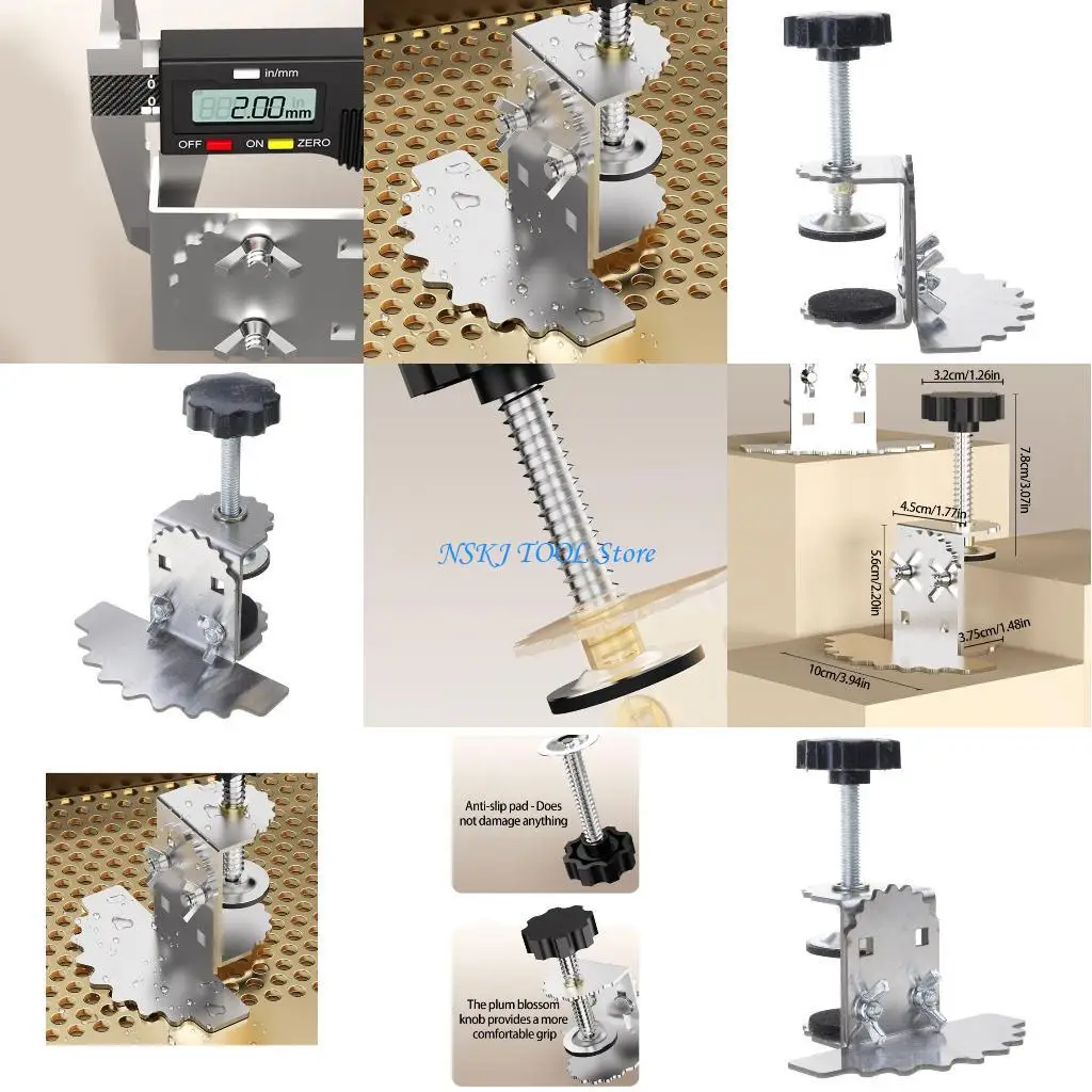 L8RC Durable 2mm Thick Metal Cabinet Door Clamp With Non Slip Silicone Pads And Butterfly Nut
L8RC Durable 2mm Thick Metal Cabinet Door Clamp With Non Slip Silicone Pads And Butterfly Nut