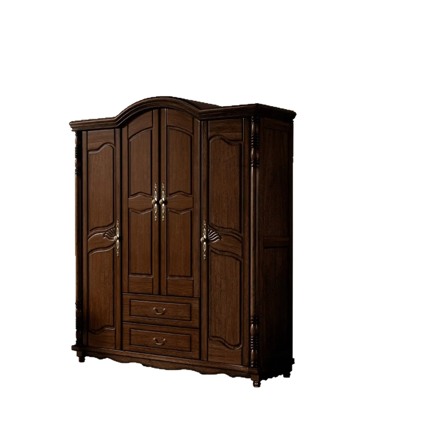 American retro country wardrobe bedroom all solid wood four-door wardrobe household simple door storage locker
American retro country wardrobe bedroom all solid wood four-door wardrobe household simple door storage locker