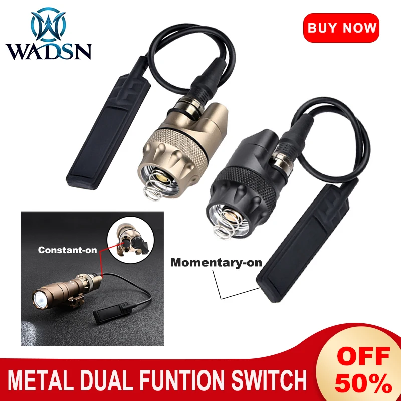 WADSN Tactical Flashlight Metal Tail Cap M300 M600 PLHV2 Outdoor Hunting Scout Light Dual Funtion Pressure Switch Constant-on
WADSN Tactical Flashlight Metal Tail Cap M300 M600 PLHV2 Outdoor Hunting Scout Light Dual Funtion Pressure Switch Constant-on