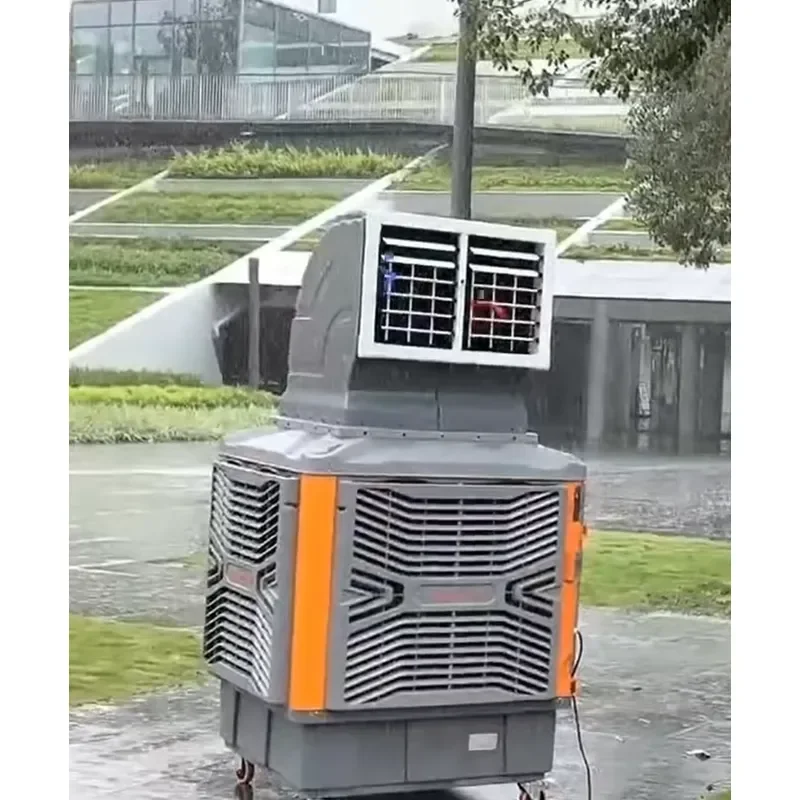 DC Motor & Pump Indoor Outdoor Waterproof Industrial Commercial Portable Movable Evaporative Air Cooler
DC Motor & Pump Indoor Outdoor Waterproof Industrial Commercial Portable Movable Evaporative Air Cooler