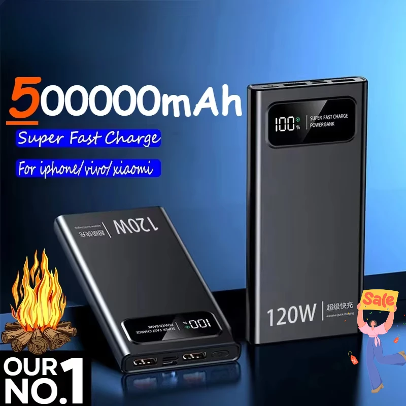 500000mah Battery High Capacity Digital Display Power Bank 120w Super Fast Charging for Iphone Samsung Xiaomi Huawei
500000mah Battery High Capacity Digital Display Power Bank 120w Super Fast Charging for Iphone Samsung Xiaomi Huawei