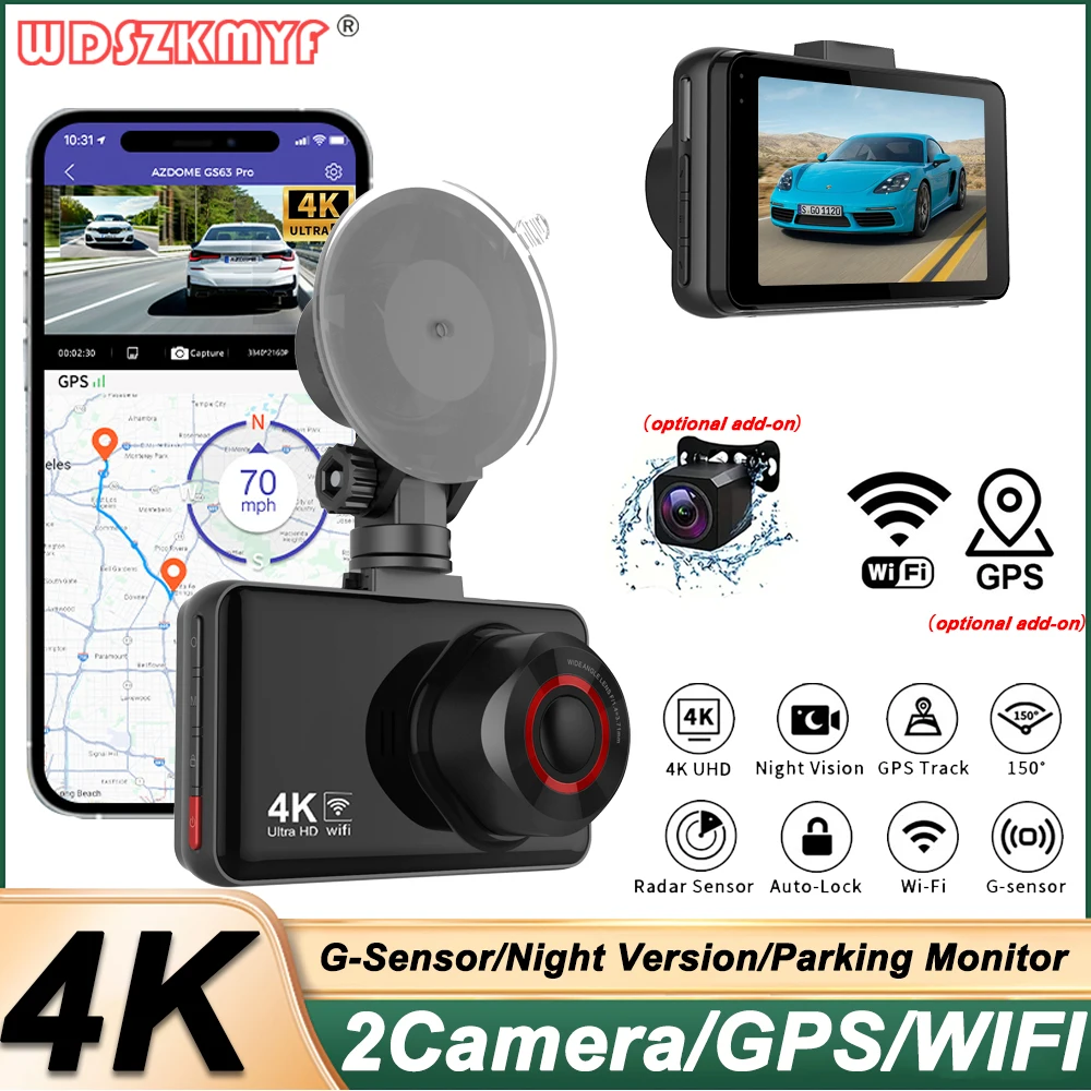4K Car Dvr Video Recorder GPS Wifi Front and Rear Camera DashCam for Cars for Vehicle Rear View Camera Parking Monitor Black Box
4K Car Dvr Video Recorder GPS Wifi Front and Rear Camera DashCam for Cars for Vehicle Rear View Camera Parking Monitor Black Box