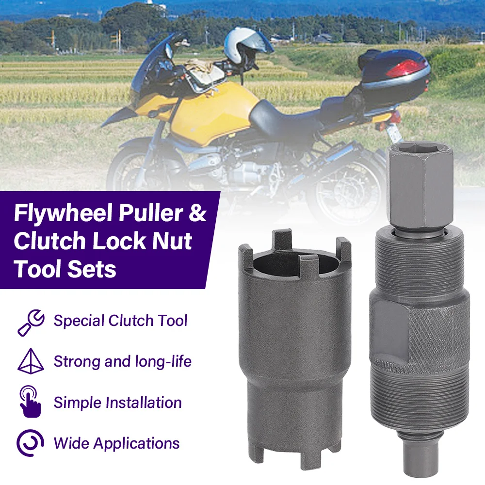 A Set Clutch Lock Nut and Flywheel Puller Extractor Motorcross Kit Motorcycle Repair Tools 27mm 24mm
A Set Clutch Lock Nut and Flywheel Puller Extractor Motorcross Kit Motorcycle Repair Tools 27mm 24mm