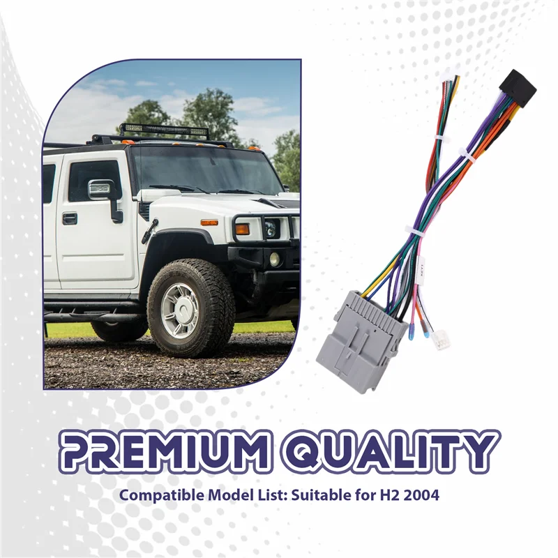 AEA7-Car 16Pin Wiring Harness Adapter Canbus Box Decoder Android Radio Power Cable For Hummer H2 OD-HM-01