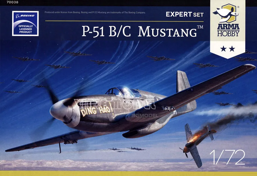 Arma Hobby Plastic Assembled Aircraft Model Kit 70038P-51 B/C Mustang ™ Expert Set 1/72
Arma Hobby Plastic Assembled Aircraft Model Kit 70038P-51 B/C Mustang ™ Expert Set 1/72