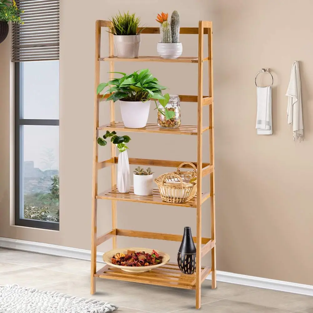 4Tier Bamboo Plant Stand, Freestanding Ladder Flower Pot Holder with Back Rails, Indoor Outdoor Plant Display Corner Shelf Rack
4Tier Bamboo Plant Stand, Freestanding Ladder Flower Pot Holder with Back Rails, Indoor Outdoor Plant Display Corner Shelf Rack