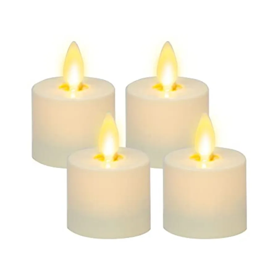 Flickering Flameless Tealights - Warm LED Light Flame Votives - Battery Operated Decor for Dining Room Table Centerpieces, Fire
Flickering Flameless Tealights - Warm LED Light Flame Votives - Battery Operated Decor for Dining Room Table Centerpieces, Fire