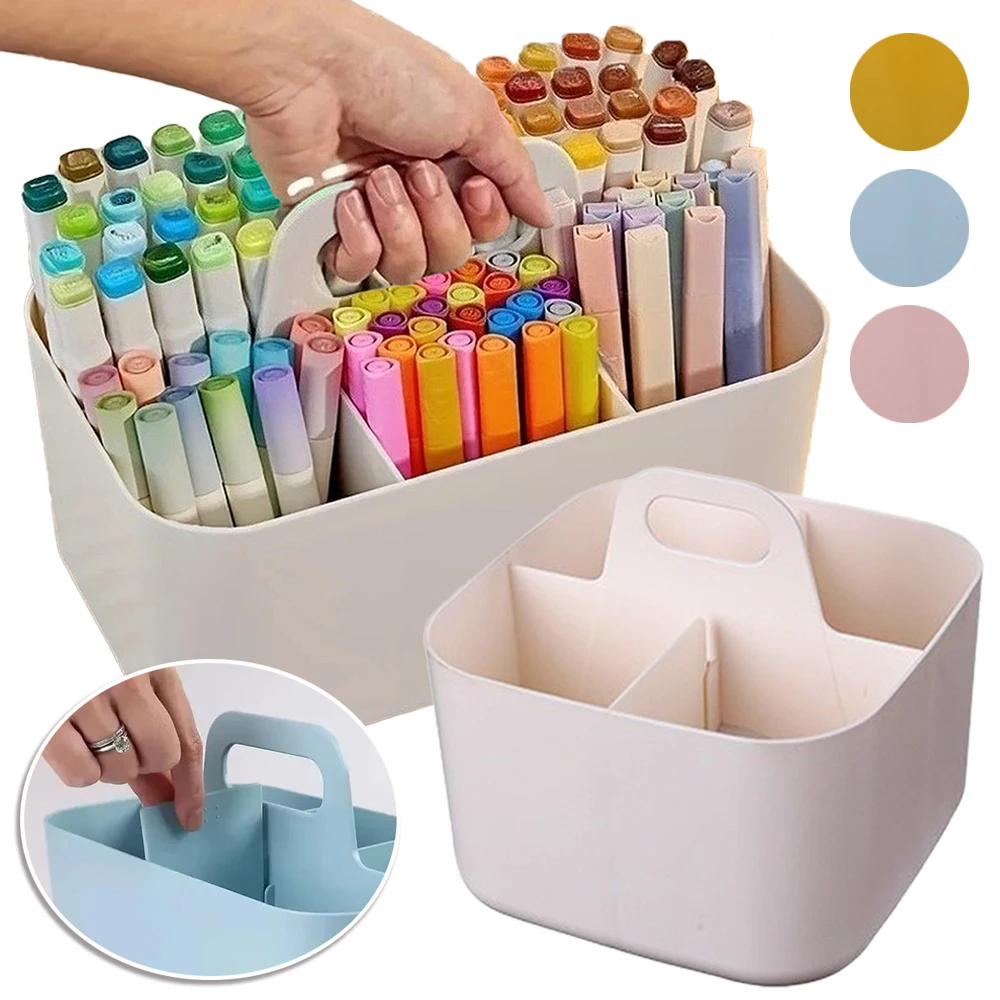 PP Plastic Storage Basket with Handle Portable Pencil Pen Stationery Storage Box Desktop Sorting Organizer with 4/5 Compartments
PP Plastic Storage Basket with Handle Portable Pencil Pen Stationery Storage Box Desktop Sorting Organizer with 4/5 Compartments
