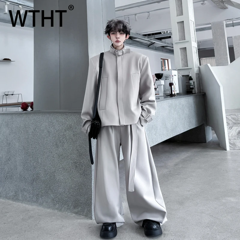 WTHT Fashion 2025 Autumn Men's Suit Stand Collar Long Sleeves Coats Solid Color High-waisted Loose Pants Set Male 2A1728
WTHT Fashion 2025 Autumn Men's Suit Stand Collar Long Sleeves Coats Solid Color High-waisted Loose Pants Set Male 2A1728