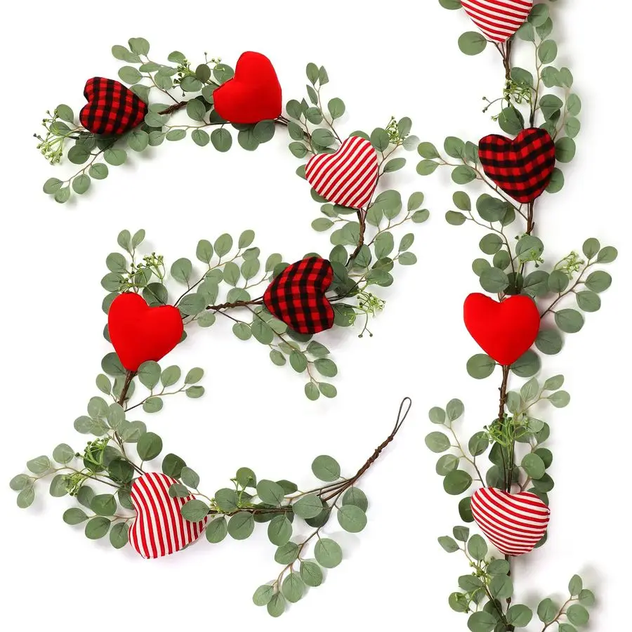 6ft Valentines Day Decor Heart Long Garland for Mantel Artificial Eucalyptus Leaves and Fabric Hearts for Valentine Front Door K
6ft Valentines Day Decor Heart Long Garland for Mantel Artificial Eucalyptus Leaves and Fabric Hearts for Valentine Front Door K
