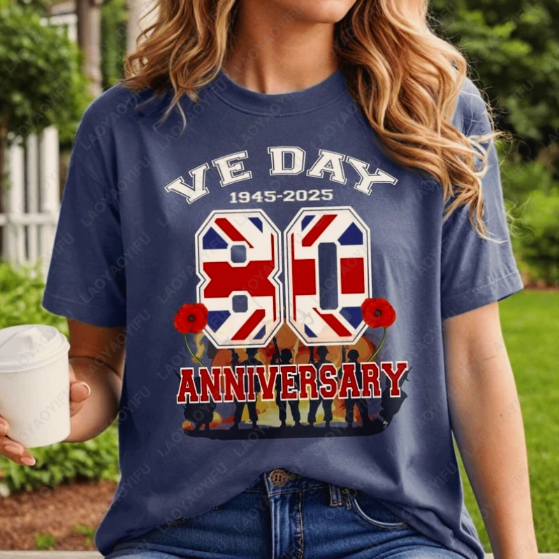 Woman Tshirt 2025 VE Day 80th Anniversary Shirt Honoring The Heroes Tees Union Jack Flag Poppy Flower Tops Remembrance Day Shirt
Woman Tshirt 2025 VE Day 80th Anniversary Shirt Honoring The Heroes Tees Union Jack Flag Poppy Flower Tops Remembrance Day Shirt