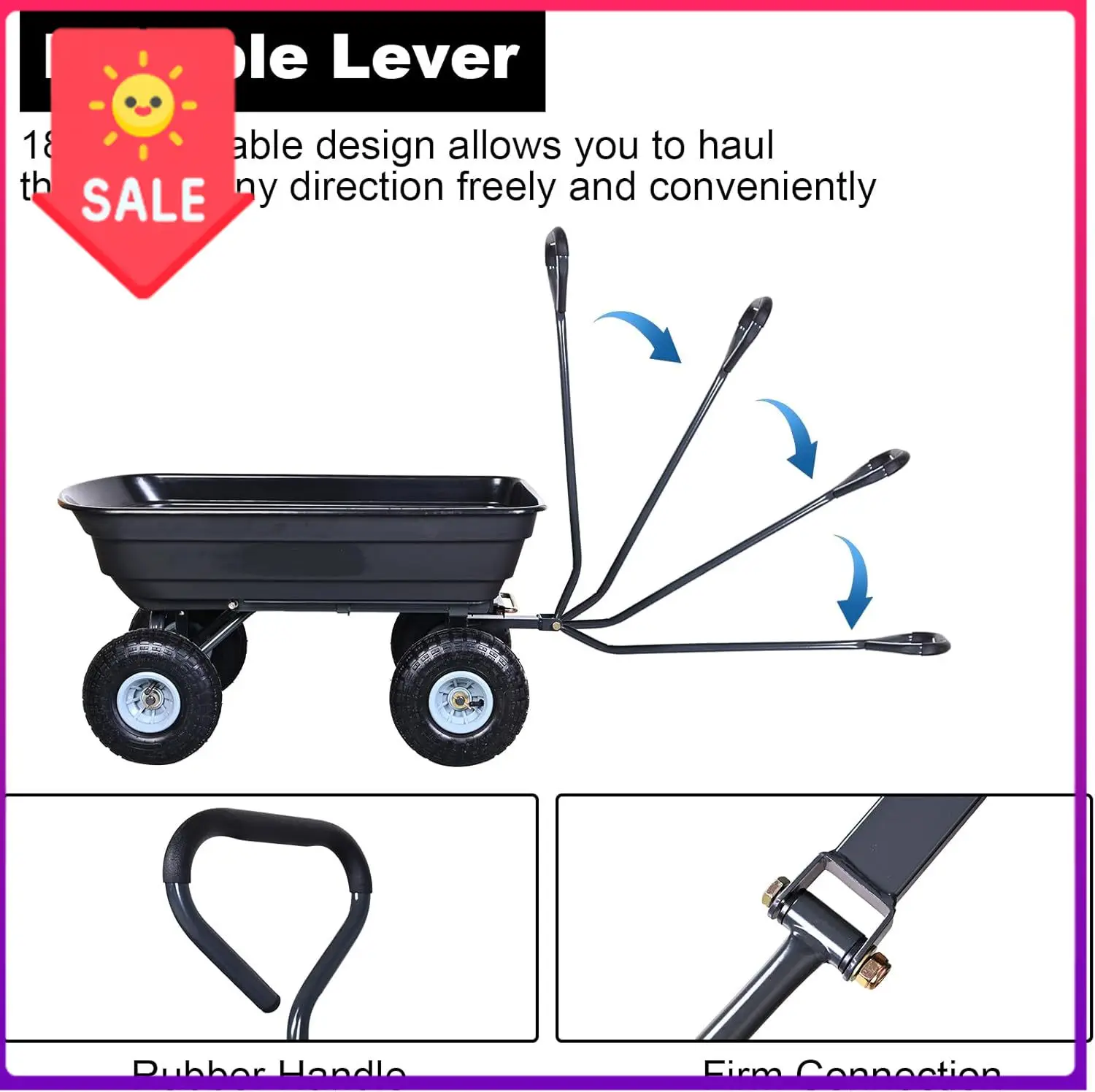 Sale price AAIN 600 Lbs Poly Garden Dump Cart,Camping Beach Wagon with 180° Rotating Handle and 10"Pneumatic Tires,Practical Hea
Sale price AAIN 600 Lbs Poly Garden Dump Cart,Camping Beach Wagon with 180° Rotating Handle and 10"Pneumatic Tires,Practical Hea