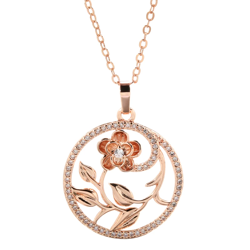 New 585 Rose Gold Hollow Flower Pendant Necklaces for Women Periphery Inlay Tiny Zircon Wedding Elegant Long Chain Necklaces
New 585 Rose Gold Hollow Flower Pendant Necklaces for Women Periphery Inlay Tiny Zircon Wedding Elegant Long Chain Necklaces