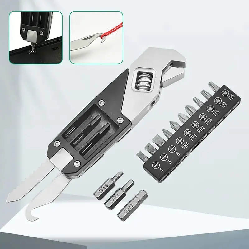 Portable Adjustable Wrench Pliers Outdoor Tools Emergency Folding Pliers Combination Multi-Functional Household Screwdriver
Portable Adjustable Wrench Pliers Outdoor Tools Emergency Folding Pliers Combination Multi-Functional Household Screwdriver