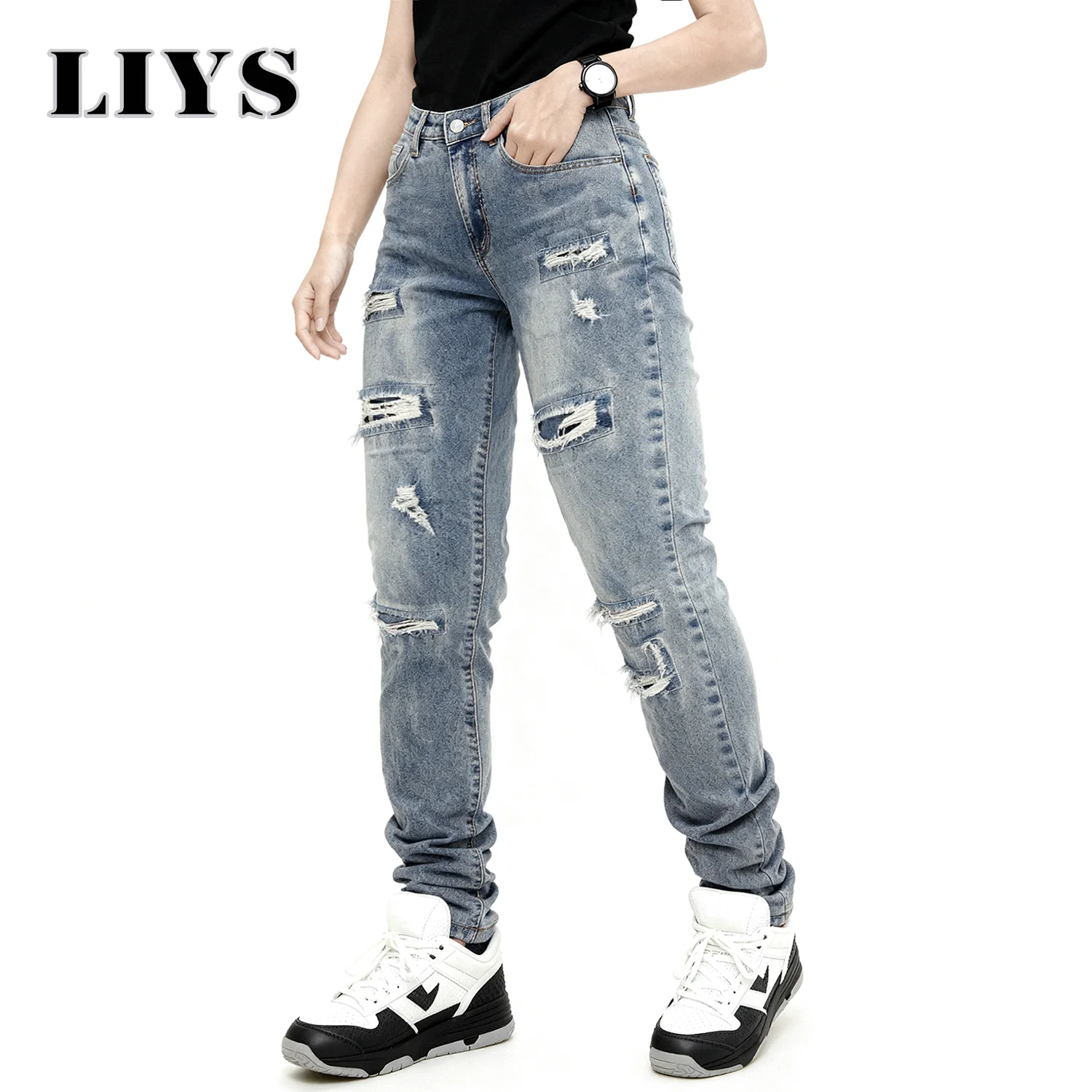 Европейские и американские мужские эластичные узкие джинсы в стиле ретро, унисекс, повседневные узкие джинсовые брюки, синие рваные зауженные джинсовые брюки-карандаш
Европейские и американские мужские эластичные узкие джинсы в стиле ретро, унисекс, повседневные узкие джинсовые брюки, синие рваные зауженные джинсовые брюки-карандаш