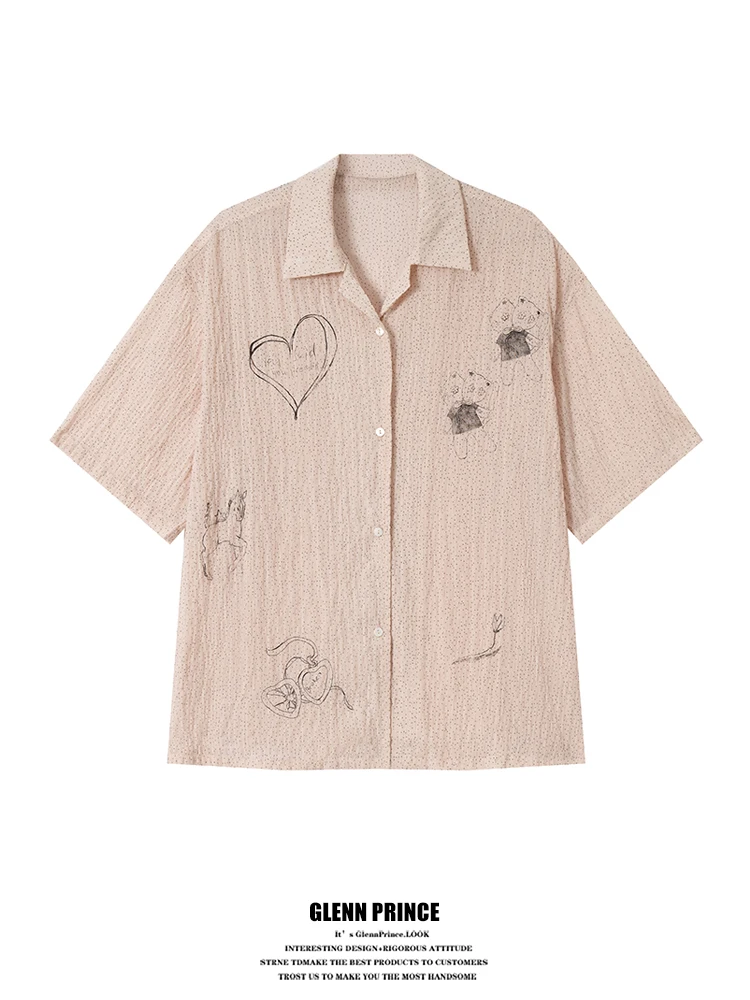 Lightweight Short Sleeve Men's Shirt GPstudio Japanese Style Graffiti Texture Breathable Loose Fit Summer Vacation Shirt
Lightweight Short Sleeve Men's Shirt GPstudio Japanese Style Graffiti Texture Breathable Loose Fit Summer Vacation Shirt