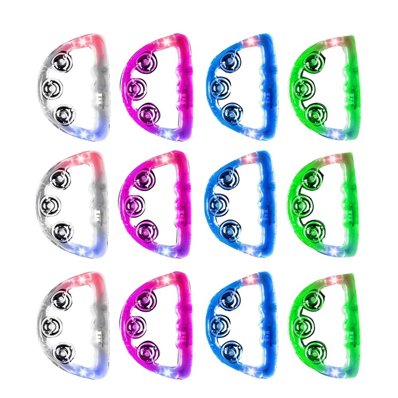 12 Pieces Light Up LED Tambourine, Musical Flashing Tambourine Glow Tambourines Handheld Percussion Instrument
12 Pieces Light Up LED Tambourine, Musical Flashing Tambourine Glow Tambourines Handheld Percussion Instrument