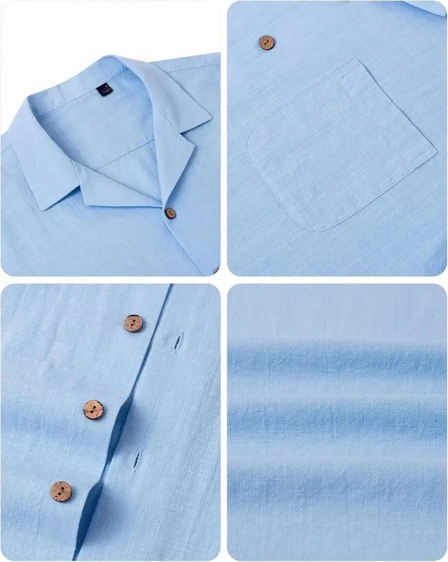Mens Linen Cotton Short Sleeve Button Down Shirt Casual Summer Beach Top
Mens Linen Cotton Short Sleeve Button Down Shirt Casual Summer Beach Top