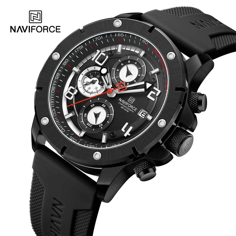 NAVIFORCE Watch for Men Military Sport Chronograph Quartz Wristwatch Silicone Strap Waterproof Luminous Clock Relogio Masculino
NAVIFORCE Watch for Men Military Sport Chronograph Quartz Wristwatch Silicone Strap Waterproof Luminous Clock Relogio Masculino