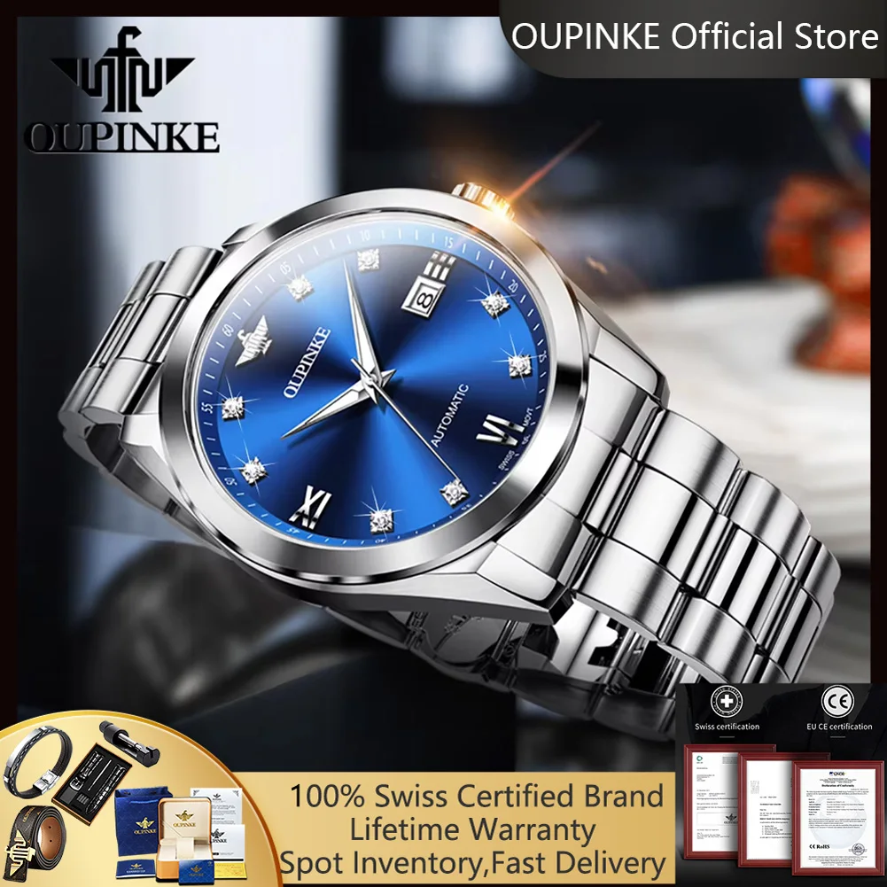 OUPINKE 3199 Автоматические часы с настоящими бриллиантами для мужчин, высококачественные механические наручные часы со швейцарским механизмом, роскошные брендовые оригинальные мужские часы
OUPINKE 3199 Автоматические часы с настоящими бриллиантами для мужчин, высококачественные механические наручные часы со швейцарским механизмом, роскошные брендовые оригинальные мужские часы