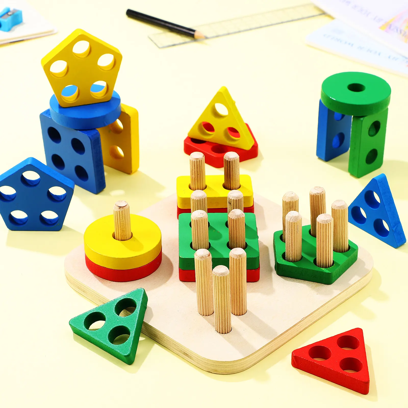 1Set Wooden Sorting Stacking Blocks Color Shape Educational Recognition Matching Puzzles Early Learning Coordination Development
1Set Wooden Sorting Stacking Blocks Color Shape Educational Recognition Matching Puzzles Early Learning Coordination Development