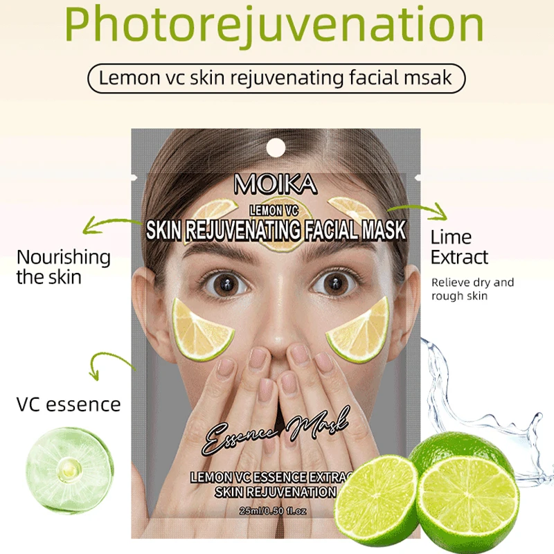 MOIKA 1/5/10/20pcs Lemon VC Skin Rejuvenating Facial Mask Face Moisturizing Brightening Skin Care Product
MOIKA 1/5/10/20pcs Lemon VC Skin Rejuvenating Facial Mask Face Moisturizing Brightening Skin Care Product