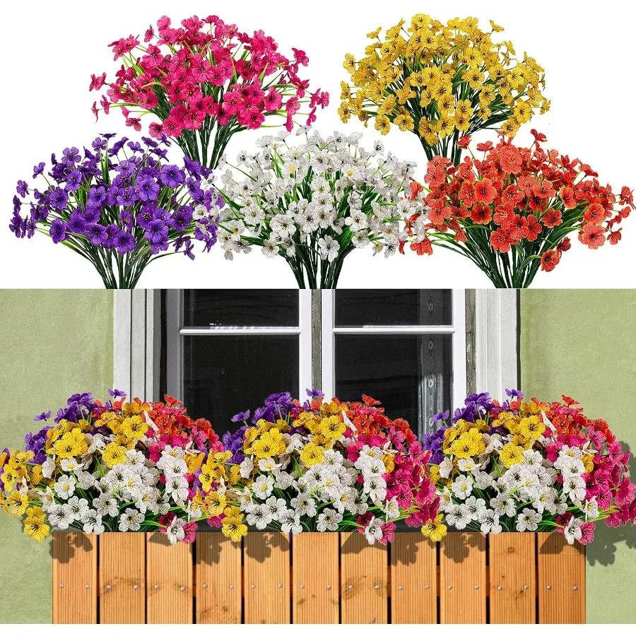 15 Bundles Artificial Flowers Outdoor UV Resistant Fake Silk Plants Plastic Faux Shrubs Outside Front Porch Window Box Garden H
15 Bundles Artificial Flowers Outdoor UV Resistant Fake Silk Plants Plastic Faux Shrubs Outside Front Porch Window Box Garden H