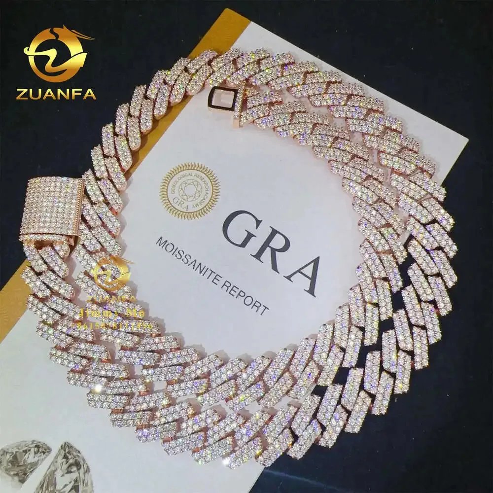 15mm Rose Gold Plated Pass Diamond Tester 925 Solid Silver Hip Hop Luxury Fashion Jewelry Iced Out Vvs1 Moissanite Cuban Link
15mm Rose Gold Plated Pass Diamond Tester 925 Solid Silver Hip Hop Luxury Fashion Jewelry Iced Out Vvs1 Moissanite Cuban Link