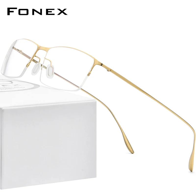 FONEX Titanium Alloy Glasses Frame Men Square Eyeglasses Frames Half Rim Male Korean Eyewear 8101
FONEX Titanium Alloy Glasses Frame Men Square Eyeglasses Frames Half Rim Male Korean Eyewear 8101