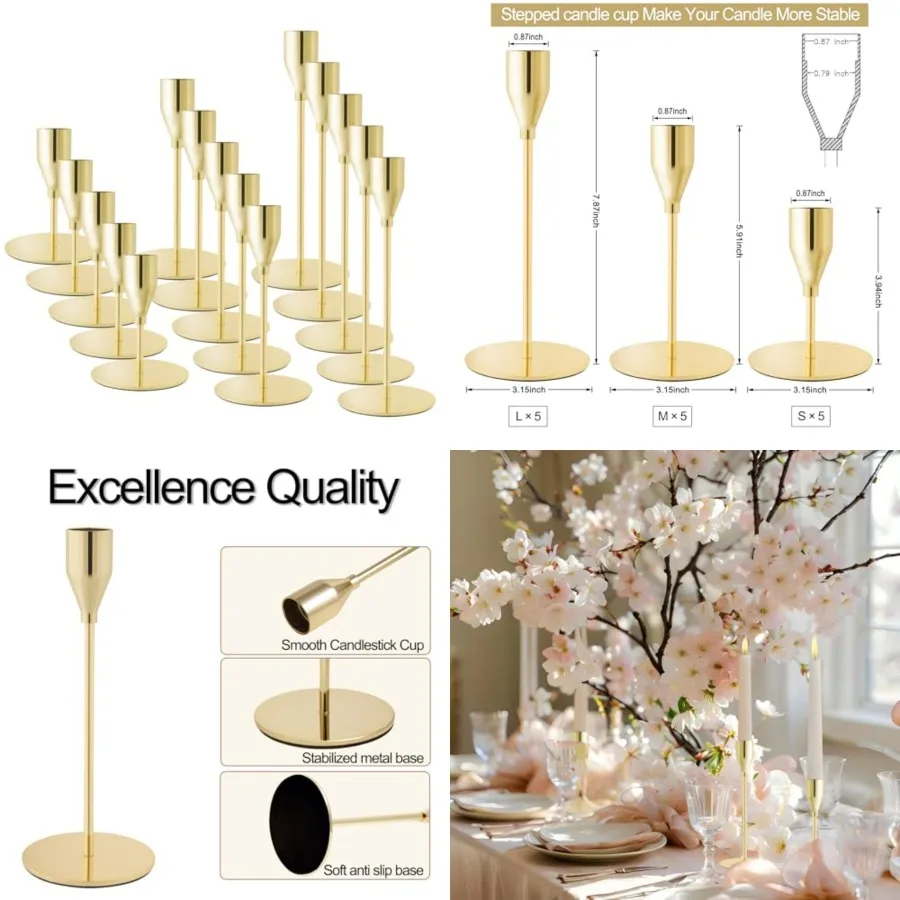 Tall Taper Candle Holders,,Modern Metal Candlestick Holders, Wedding Table Centerpiece, Mantel Decor, Elegant Home Dinner Party
Tall Taper Candle Holders,,Modern Metal Candlestick Holders, Wedding Table Centerpiece, Mantel Decor, Elegant Home Dinner Party