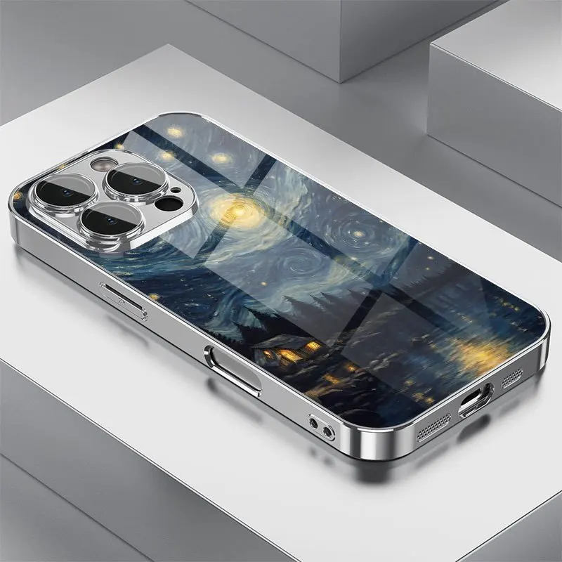 Starry Silver Plated Glass Phone Case Suitable for iPhone 17 16 15 14 13 12 11 Pro/Max/Plus Anti Drop and Anti Shock Back Cover
Starry Silver Plated Glass Phone Case Suitable for iPhone 17 16 15 14 13 12 11 Pro/Max/Plus Anti Drop and Anti Shock Back Cover