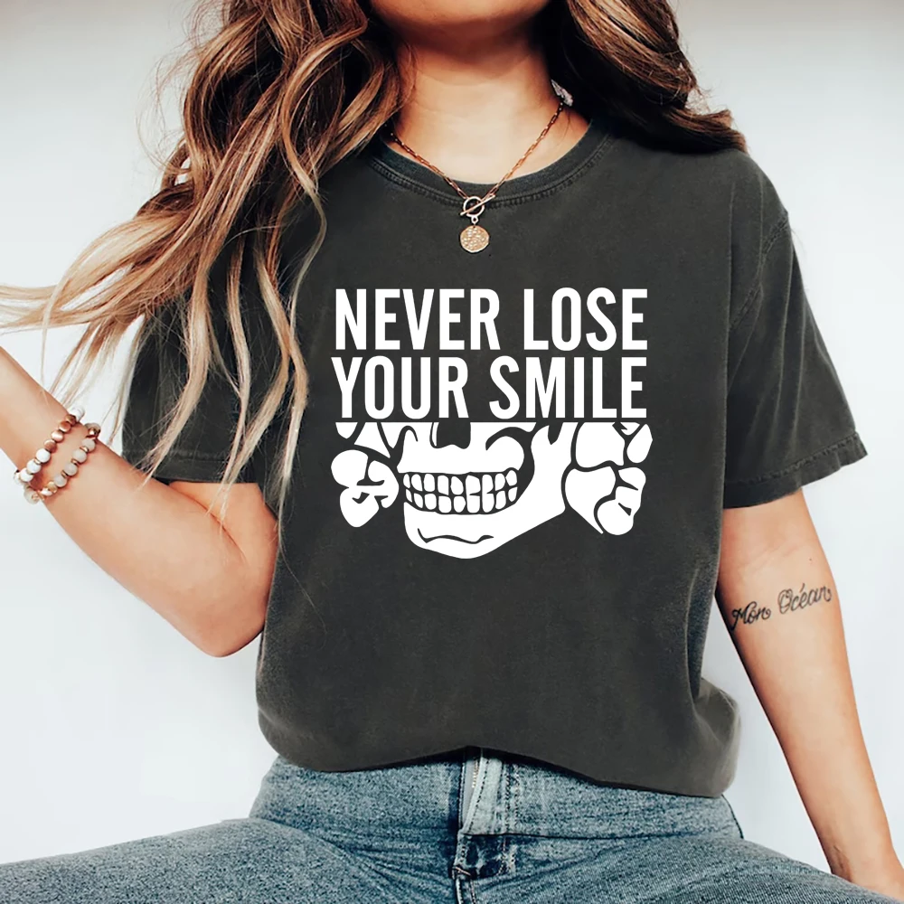 Never Lose Your Smile T Shirts Never Lose Your Smile Skull Funny T-shirt Men Women Short Sleeve Round Neck Tee Streetwear Tshirt
Never Lose Your Smile T Shirts Never Lose Your Smile Skull Funny T-shirt Men Women Short Sleeve Round Neck Tee Streetwear Tshirt