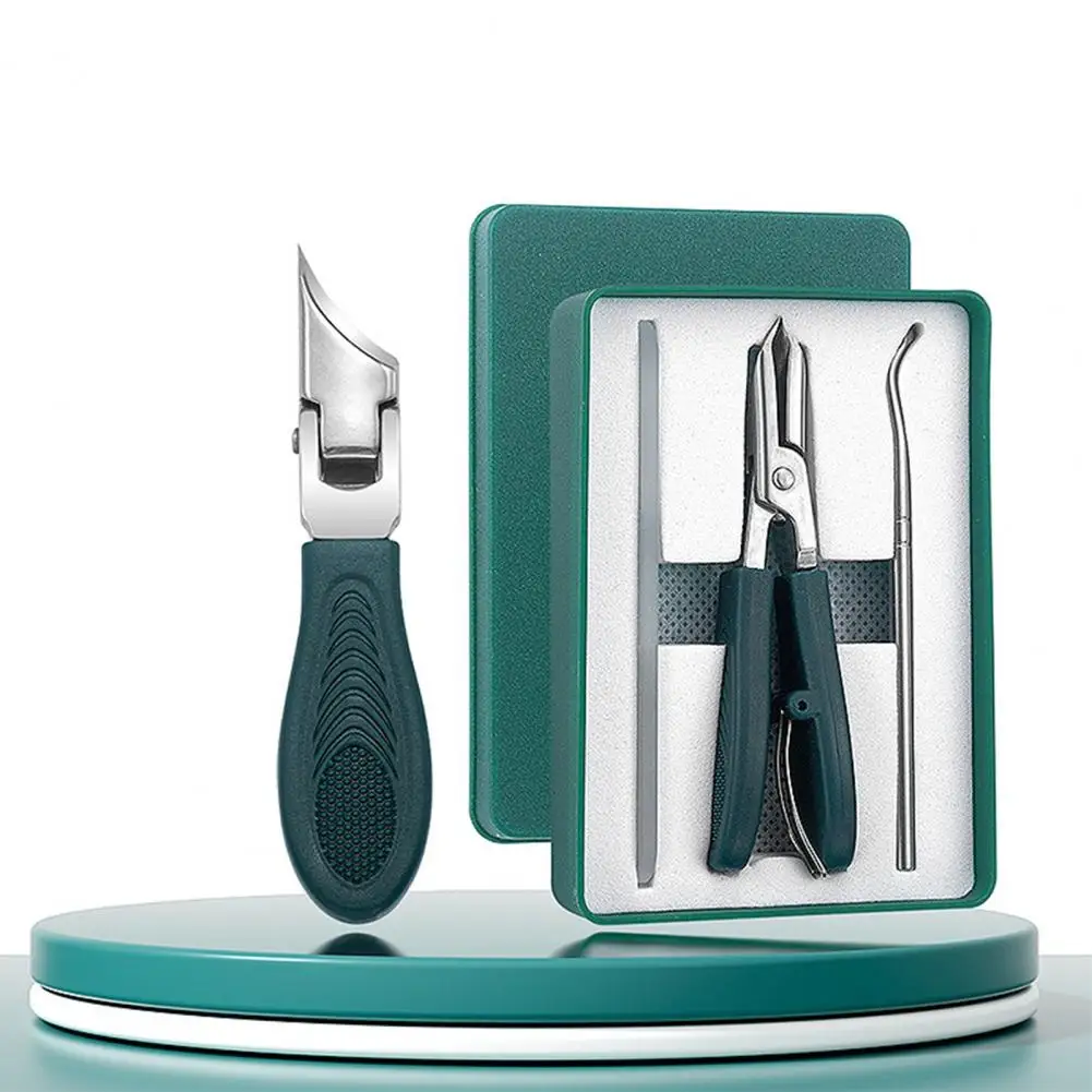 Stainless Steel Nail Clipper Curved Blade Toenail Clippers 3-Piece Kit with Glass File & Case Non-Slip Grip Nail Clippers
Stainless Steel Nail Clipper Curved Blade Toenail Clippers 3-Piece Kit with Glass File & Case Non-Slip Grip Nail Clippers
