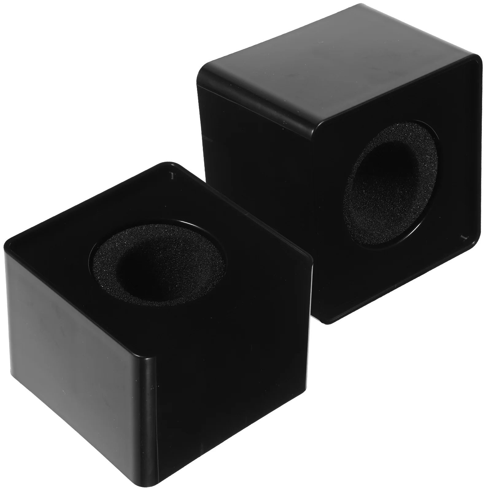 2Pcs Customizable ABS Triangular Mic Logo Flag Station for Professional Interview Microphone Portable Black Mic Logo Flag